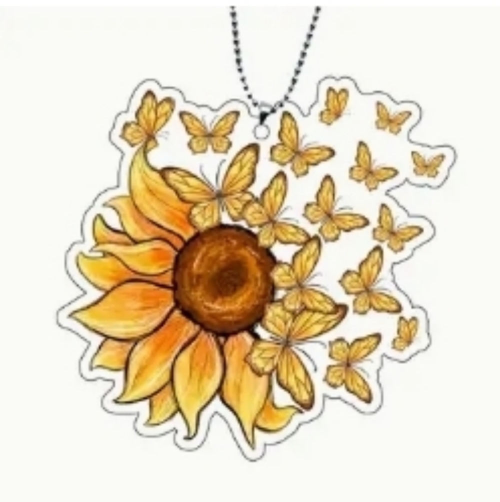 Acrylic Sunflower into Butterfly Charm